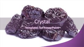  Presentation with dried banana chips - Colorful PPT theme enhanced with dried plum on a white backdrop and a  colored foreground