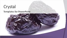  Presentation with plum blossom - Presentation theme having delicious boiled cassava food background and a violet colored foreground