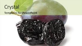  Presentation with plum blossom - Presentation consisting of dried plums - prune with plum in closeup background and a yellow colored foreground