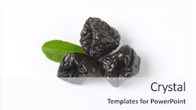  Presentation with environmental leaf - Slide set featuring dried plums and plum leaf background and a sky blue colored foreground