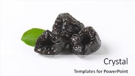  Presentation with betel leaf - Beautiful slide set featuring dried plums and plum leaf backdrop and a sky blue colored foreground