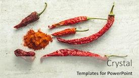  Presentation with chili plants - PPT theme consisting of dried-red-chili-peppers background and a lemonade colored foreground