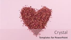  Presentation with shape heart - Slide deck consisting of dried-red-rose-petals background and a  colored foreground