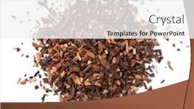  Presentation with tea leaves - Theme with dried-rooibos-bush-tea-red background and a white colored foreground