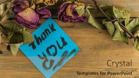  Presentation with roses - Presentation design with dried-roses-and-blue-paper background and a gold colored foreground