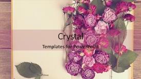  Presentation with roses - Beautiful PPT theme featuring dried roses with book top view backdrop and a coral colored foreground