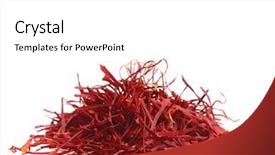  Presentation with food saffron - Audience pleasing PPT layouts consisting of dried saffron spice isolated backdrop and a white colored foreground