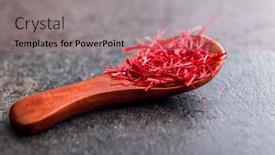  Presentation with saffron - Slide deck consisting of dried-saffron-spice background and a coral colored foreground