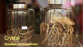  Presentation with medicina tradicional chinesa chinese herb - PPT layouts having dried seahorse in chinese drugstore background and a tawny brown colored foreground