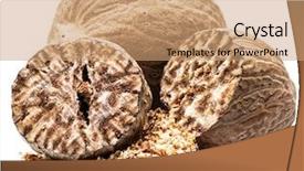  Presentation with fragrant - Cool new PPT theme with dried seeds of fragrant nutmeg backdrop and a coral colored foreground