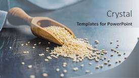  Presentation with seeds - Slide set featuring dried-sesame-seeds background and a  colored foreground