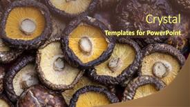  Presentation with dried food - Presentation theme enhanced with dried-shiitake-mushrooms-food-ingredient background and a tawny brown colored foreground
