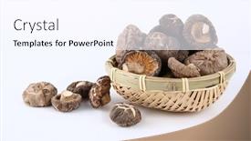  Presentation with fairy mushroom - Theme enhanced with dried-shiitake-mushrooms-isolated background and a sky blue colored foreground