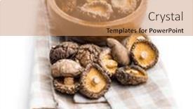  Presentation with napkin - Slides having dried-shiitake-mushrooms-on-checkered background and a coral colored foreground