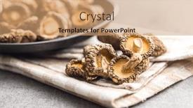  Presentation with mushrooms - Presentation theme enhanced with dried-shiitake-mushrooms background and a coral colored foreground