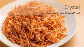  Presentation with prawn - Presentation theme consisting of dried-shrimp-prawn-seafood-cuisine background and a coral colored foreground