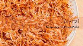  Presentation with prawn - Presentation design with dried-shrimp-prawn-seafood-cuisine background and a gold colored foreground