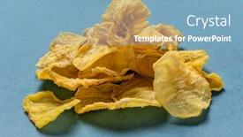  Presentation with probiotics - Slide deck with dried-slices-of-yacon-tuber background and a light blue colored foreground