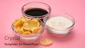  Presentation with probiotics - Slide set featuring dried-slices-of-yacon-tuber background and a coral colored foreground