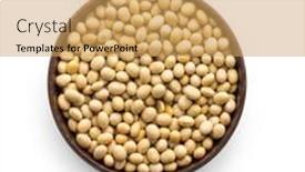  Presentation with soy - Audience pleasing slide deck consisting of dried-soy-beans-in-bowl backdrop and a yellow colored foreground