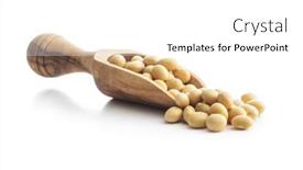  Presentation with soy - PPT layouts enhanced with dried-soy-beans-in-wooden background and a white colored foreground