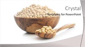  Presentation with soy - Colorful PPT theme enhanced with dried-soy-beans-in-wooden backdrop and a white colored foreground
