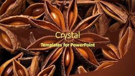  Presentation with seed - PPT theme consisting of dried-star-anise-fruit background and a tawny brown colored foreground