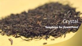  Presentation with tea leaves - PPT layouts with dried-tea-leaves-close-up background and a tawny brown colored foreground