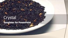  Presentation with tea leaves - Presentation design consisting of dried tea leaves on plate background and a wine colored foreground