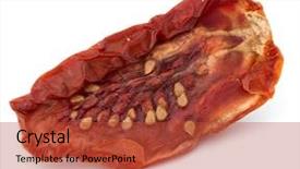  Presentation with dried tomato - Amazing presentation design having dried-tomato-isolated-on-white backdrop and a red colored foreground