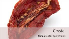  Presentation with dried tomato - Amazing theme having dried tomato isolated on white background cutout backdrop and a coral colored foreground