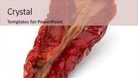  Presentation with dried tomato - Theme featuring dried tomato isolated on white background cutout background and a coral colored foreground