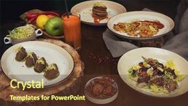  Presentation with vegan - Beautiful PPT theme featuring dried tomatoes and cabbage backdrop and a tawny brown colored foreground