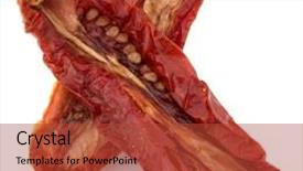  Presentation with background - Cool new theme with dried tomatoes isolated on white backdrop and a red colored foreground