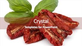  Presentation with dried tomato - PPT theme enhanced with dried tomatoes isolated on white background and a tawny brown colored foreground