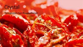  Presentation with olive oil - Presentation enhanced with dried tomatoes with olive oil background and a red colored foreground