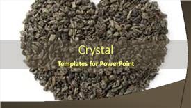  Presentation with tea leaves - PPT theme consisting of dried-traditional-gunpowder-tea-leaves background and a tawny brown colored foreground