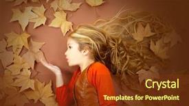  Presentation with blowing leaves - Presentation design enhanced with dried tree leaves blowing background and a  colored foreground