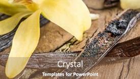  Presentation with vanilla - Slide deck enhanced with dried-vanilla-fruits-and-vanilla background and a tawny brown colored foreground