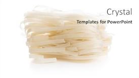  Presentation with noodles - Presentation consisting of dried-white-rice-noodles-raw background and a white colored foreground