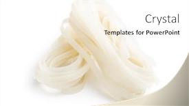  Presentation with noodles - Beautiful PPT layouts featuring dried-white-rice-noodles-raw backdrop and a white colored foreground