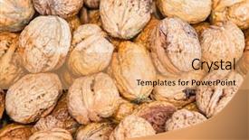  Presentation with market - Beautiful slides featuring dried-whole-walnuts-on-market backdrop and a coral colored foreground