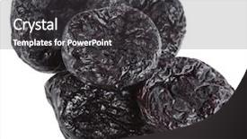  Presentation with dried vine fruit - Slide set consisting of dries plums or prunes fruit background and a  colored foreground