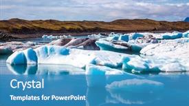  Presentation with ice - Amazing presentation design having drifting - drift ice ice lagoon backdrop and a teal colored foreground
