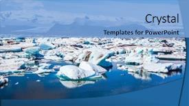  Presentation with fire ice design - Beautiful theme featuring drifting - drift ice ice lagoon backdrop and a light blue colored foreground