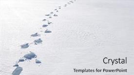  Presentation with alps - Slides consisting of drifting - footsteps on the snow pizol background and a light gray colored foreground