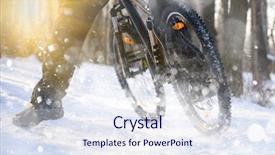  Presentation with winter sports - Audience pleasing slide set consisting of drifting - professional cyclist riding the bike backdrop and a sky blue colored foreground