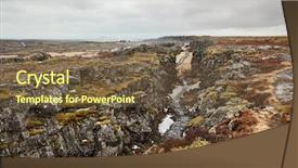  Presentation with lines - Presentation design featuring drifting - thingvellir landscape fault lines making background and a tawny brown colored foreground