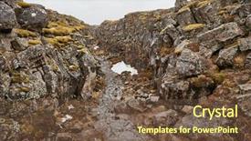  Presentation with lines - Beautiful presentation featuring drifting - thingvellir landscape fault lines making backdrop and a tawny brown colored foreground