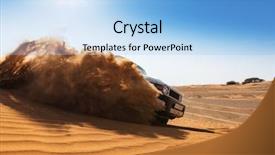  Presentation with activity - PPT theme with drifting offroad car 4x4 background and a light blue colored foreground